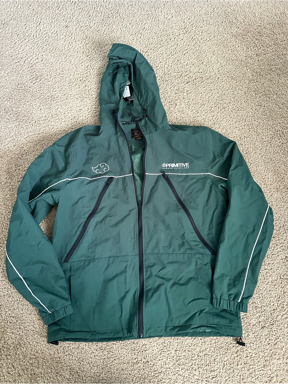 Primitive Forest Green Hooded Windbreaker Jacket